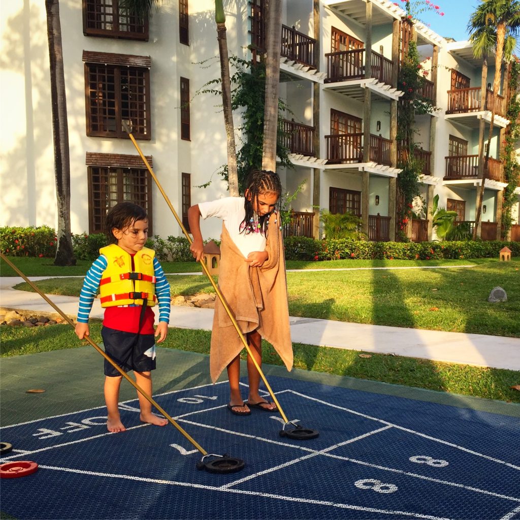 playing shuffle board in Negril