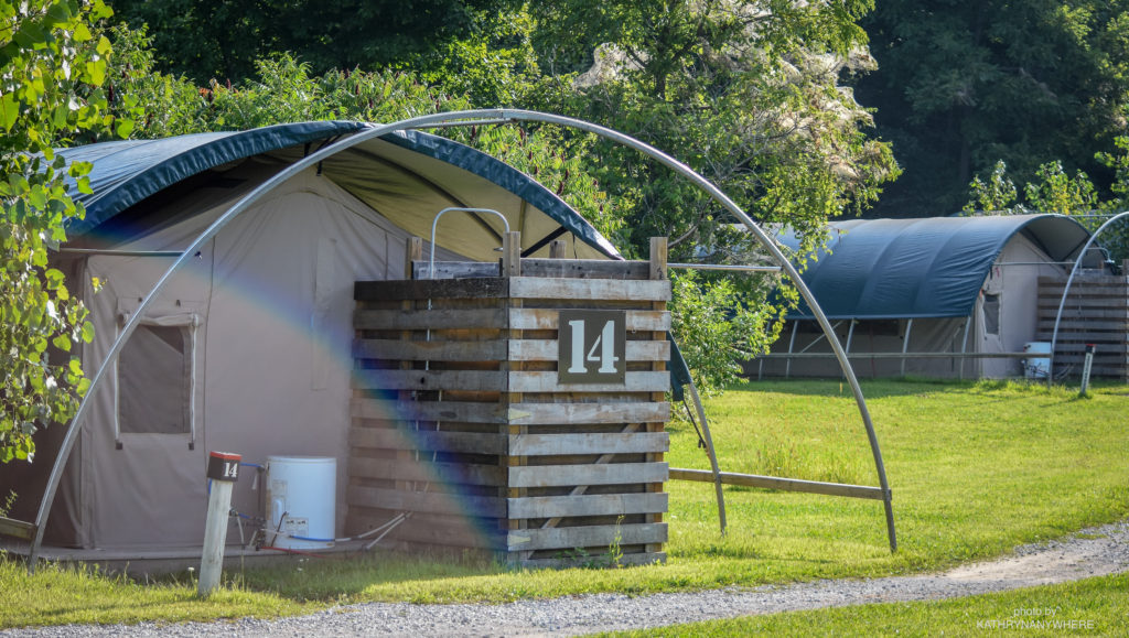 Luxury Family Glamping Ontario, back of tent 14