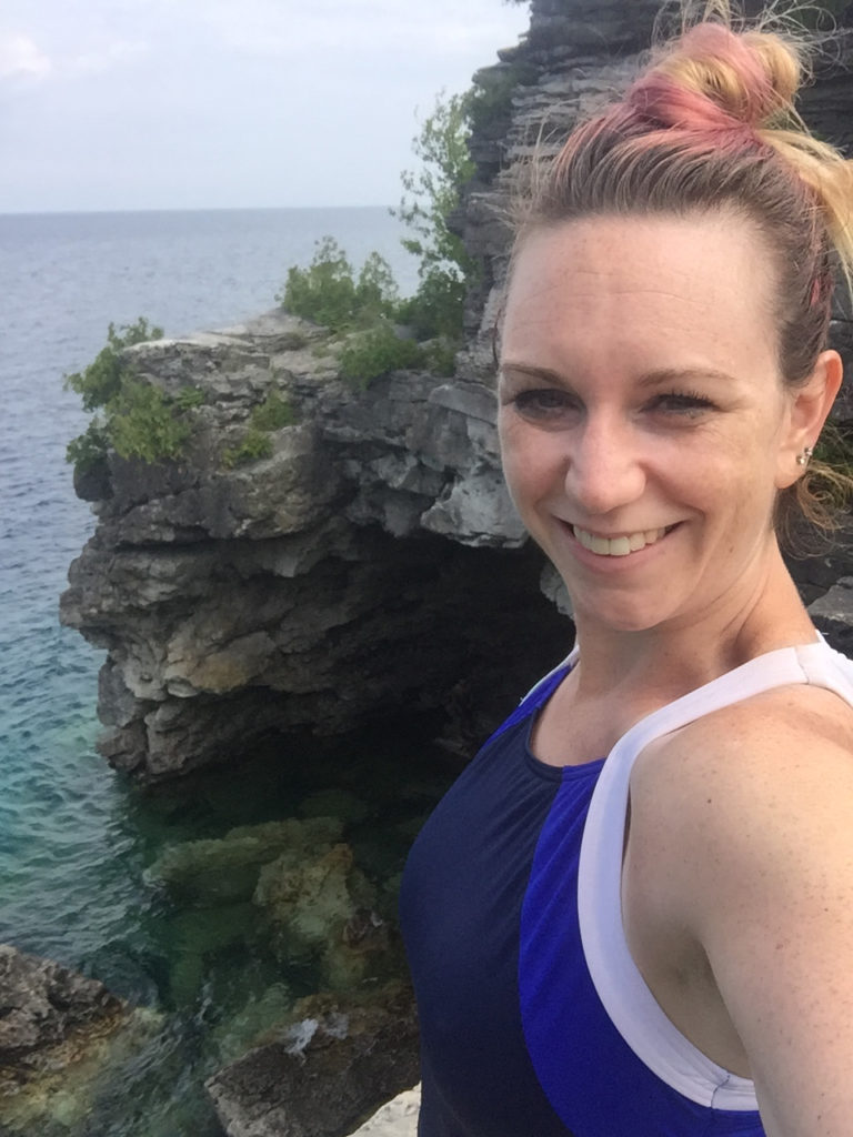 What You Need To Know About Going to The Grotto at Tobermory - my selfie in the grotto