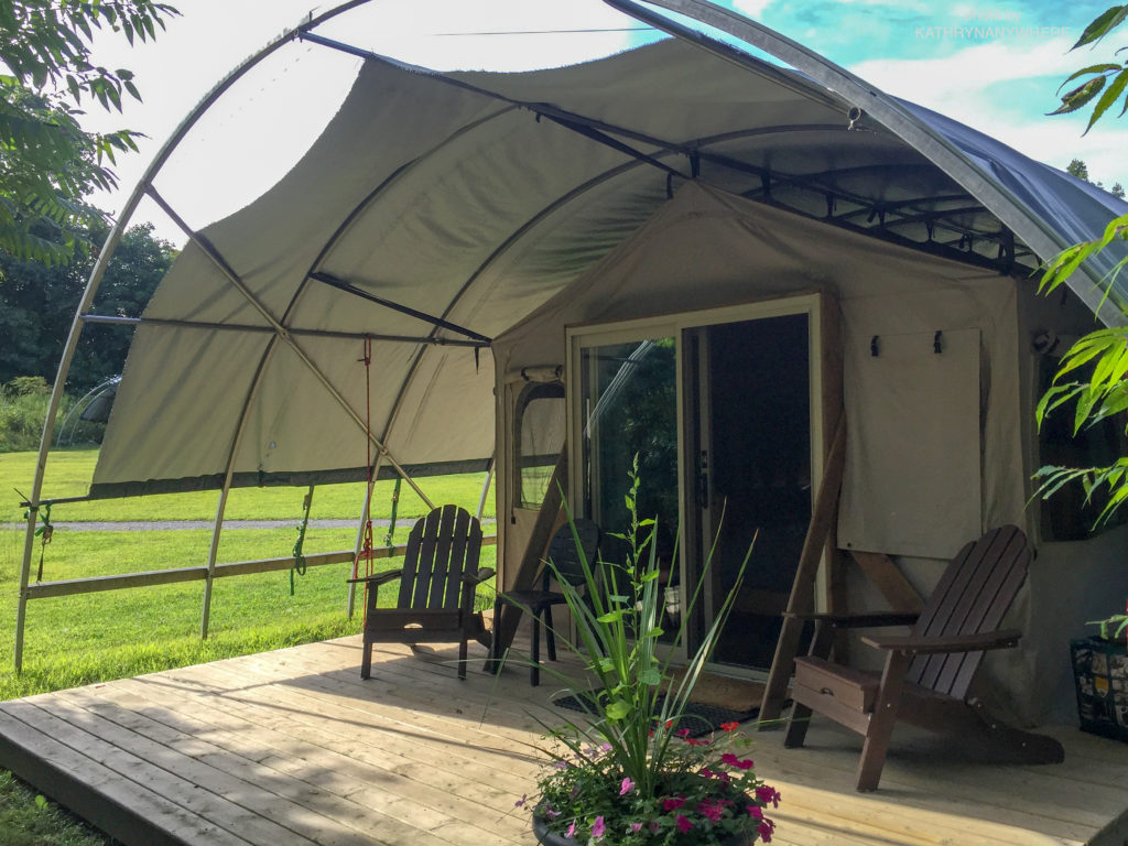 Luxury Family Glamping Ontario, front verandah