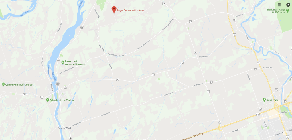 Google map of location of #SagerConservationArea #ontario #canada
