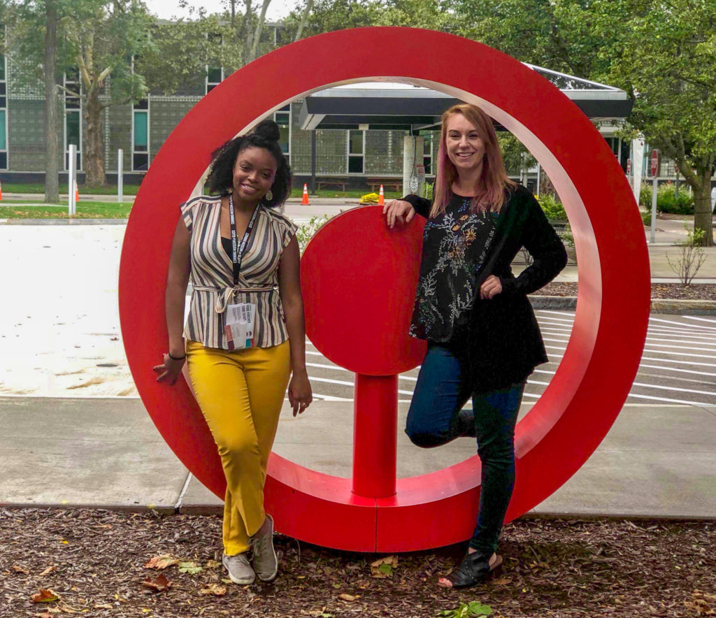 Friends and roommates in Corning, New York #TBEX #myFLXtbex #danielledesir #thoughtcard #Kathrynanywhere #roadtrip #travelbloggers