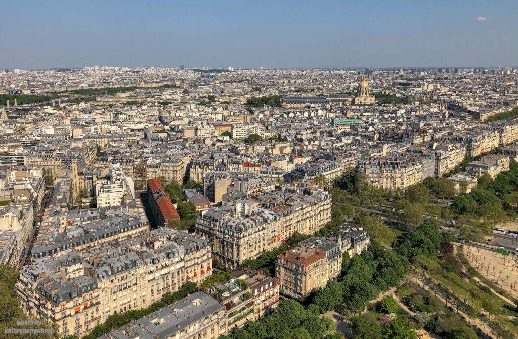 View of the 7th arrondissement in Paris from the Eiffel Tower