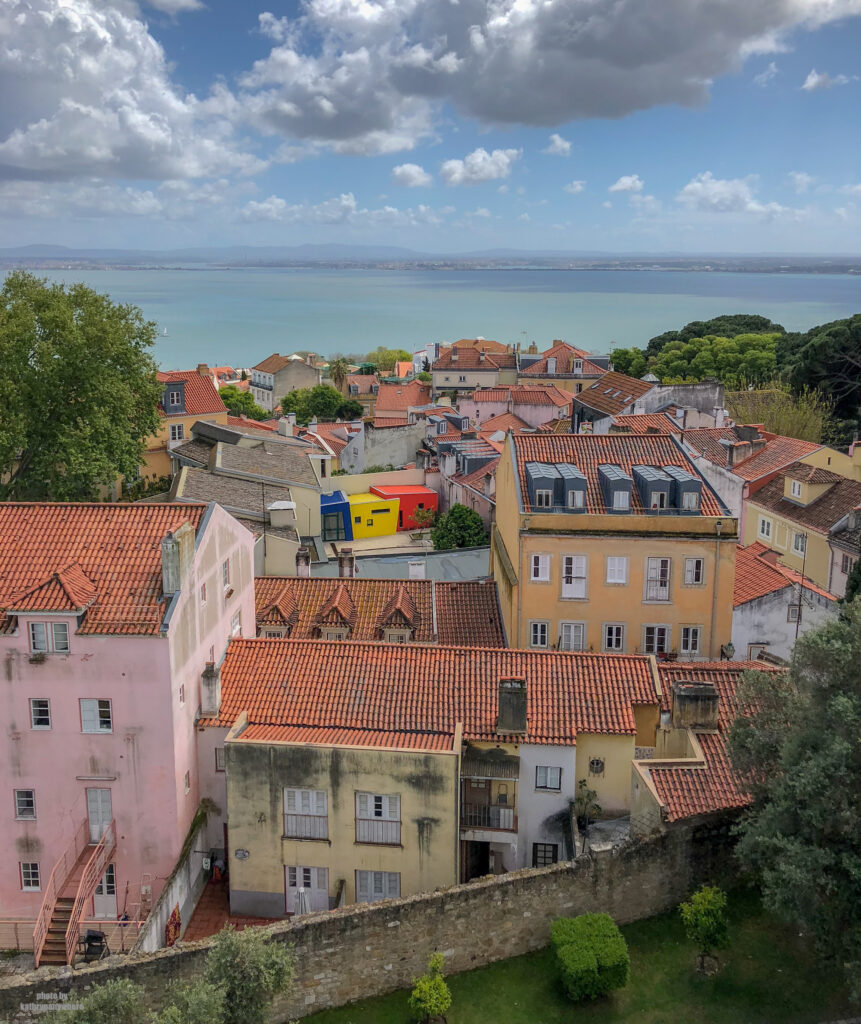 beautiful houses of Alfama in Lisbon, Portugal as seen from Castelo Sao Jorge