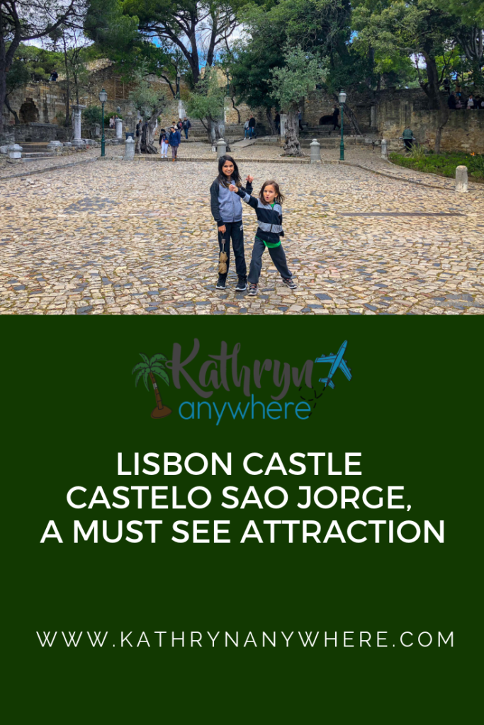 Lisbon Castle, Castelo Sao Jorge - A Must See Attraction in Portugal. #travelportugal #portugaltravel #lisbonportugaltravel #lisbondaytrips #lisboncastle #lisbonthingstodoin #lisbonthingstosee #thingstodoinlisbonportugal #familytravel #bestcastlesineurope #bestcastlesinportugal #thingstodoinportugal #travellisbon #lisbontravel #lisbonwithkids #castelosaojorge