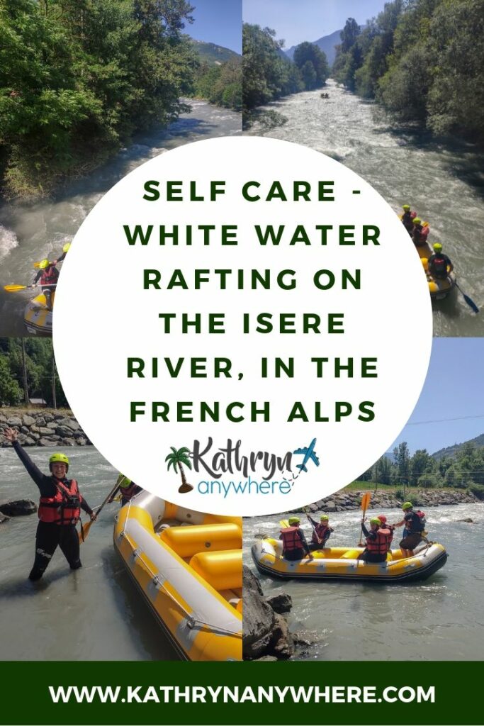 Going white water rafting in the French Alps on a self care mission. Amazing adventures in the outdoors to be had in the alpine region from this all inclusive resort. Find me on the hiking and biking trails! #AmazingYou #lesarcspanorama #clubmed #allinclusiveresort #FrenchAlps #VanoiseNationalPark #BourgSaintMaurice #familyvacationtime #arc1600