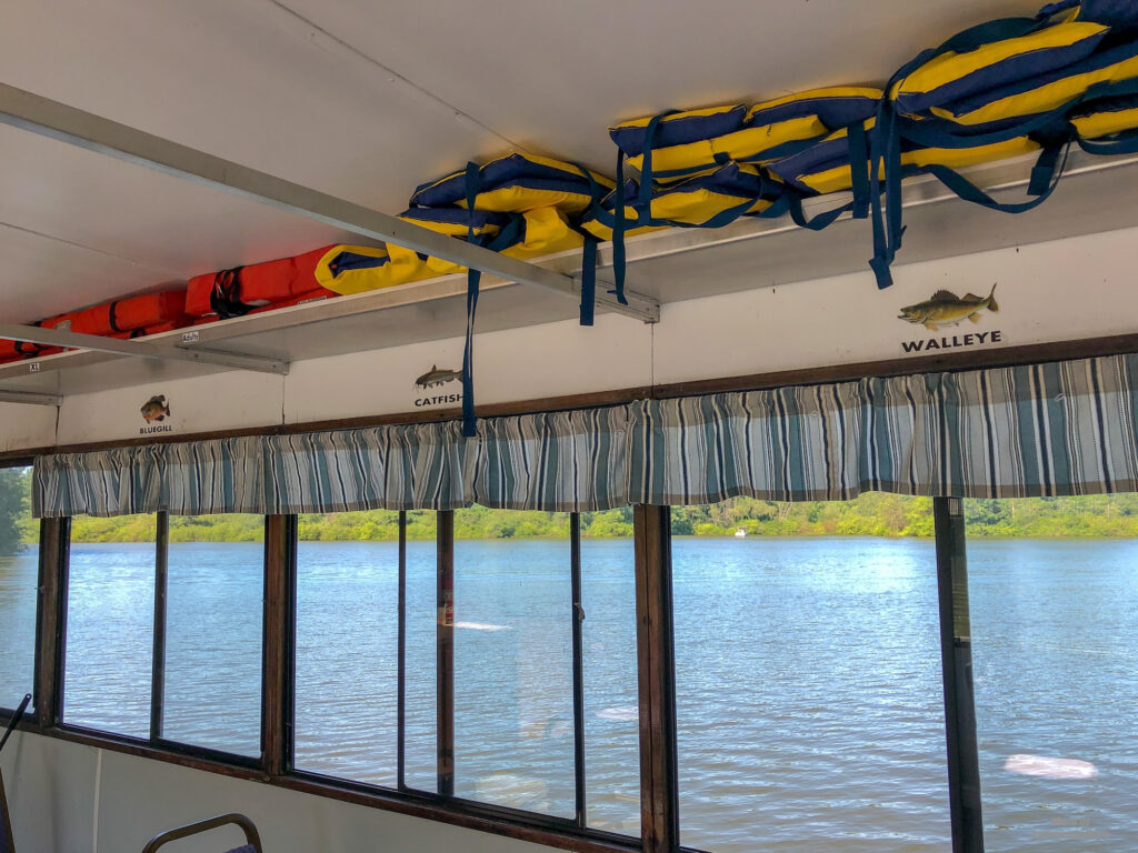 From the inside of the nautical adventure boat