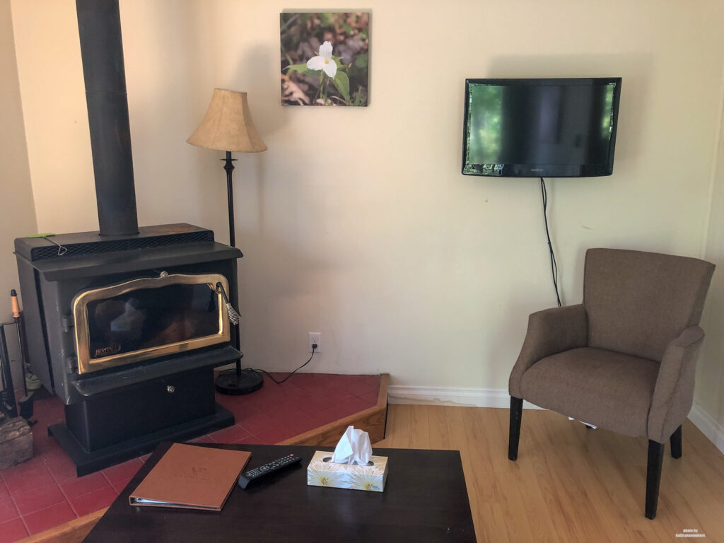 fireplace and small tv