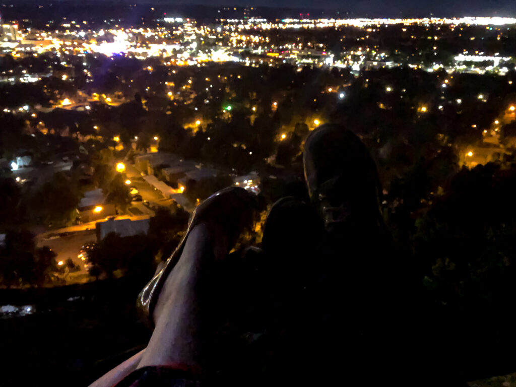 My Montana Moment, at swords rimrock park overlooking Billings, high heels, a harvest moon and a monster truck
