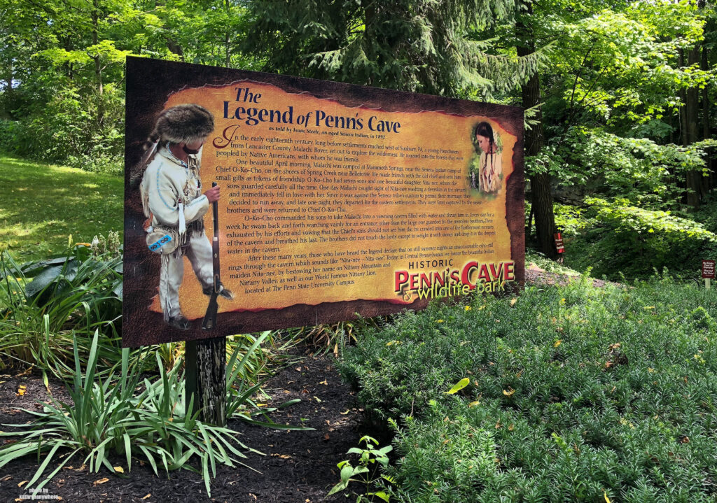 The morbid love and death story at the entrance to Penn's Caves in state College, PA