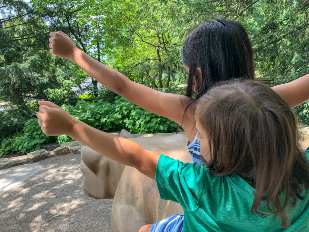 Posing on the Nittany Lion