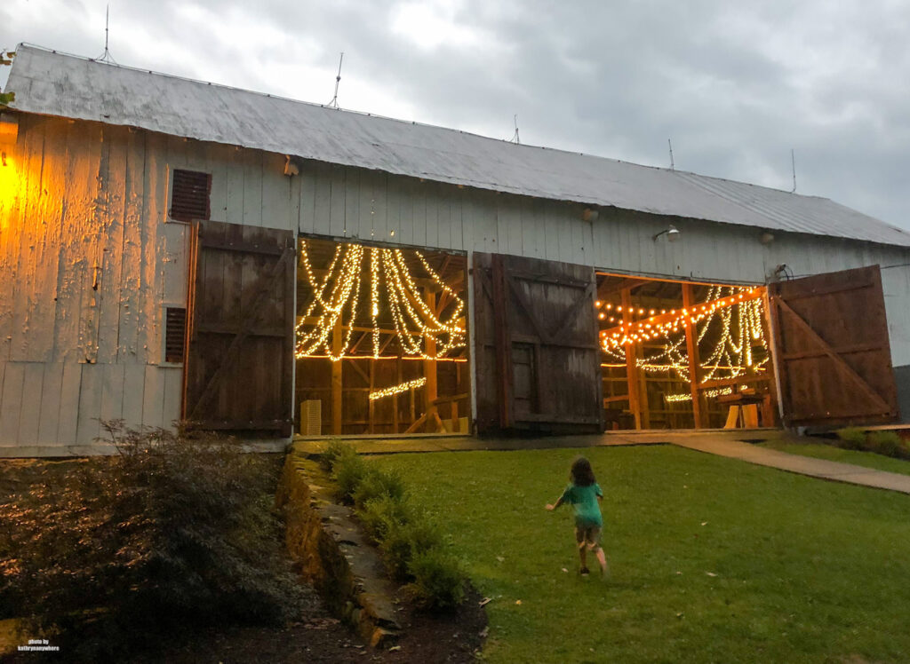 my son running inot the barn Edgewater Inn & Riverside Grille, Huntington County