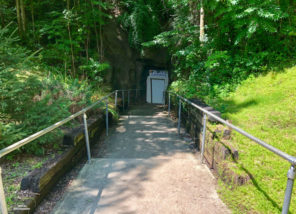 The entrance stairs to Lincoln Caverns, just outside State College, PA