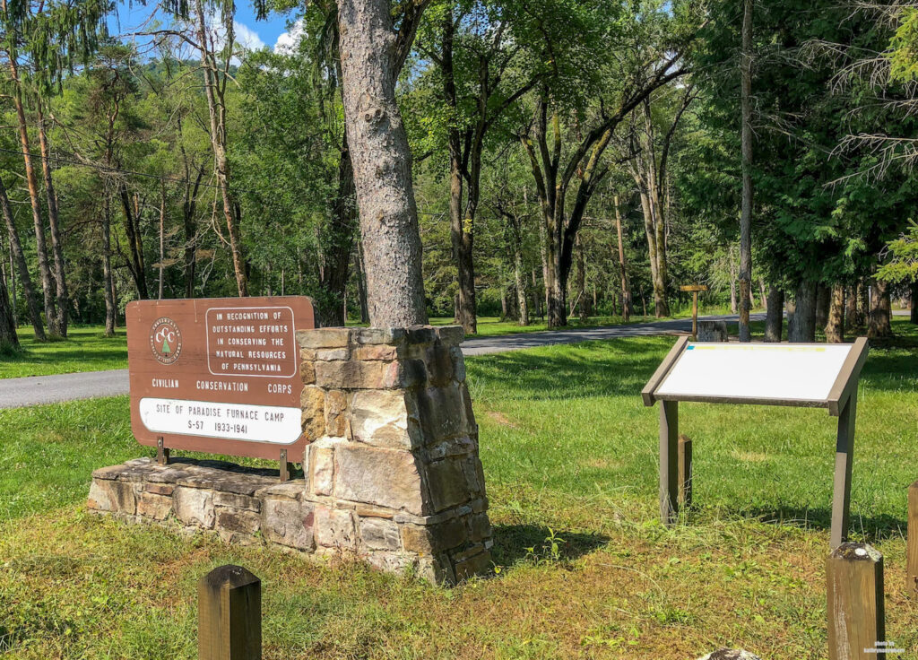 Sign for paradise furnace camp