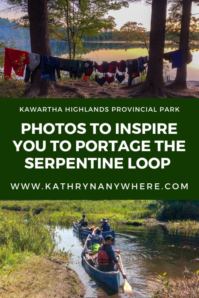 Photos to inspire you to canoe portage the Serpentine Loop in Kawartha Highlands Provincial Park, an provincial park in Southern Ontario. Canoe portage with friends, here are 20 photos to inspire you #FindYourselfHere #NoFilterPtbo #ThisisPtbo #Ptbo #theKawarthas