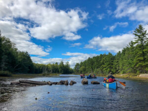 On the Serpentine Loop in Kawartha Highlands Provincial Park, you put in on Anstruther Lake, portage to Rathburn Lake, then into North Rathurn Lake, experience the longest portage to Serpentine Lake, then to Copper Lake, before re-entering Rathburn Lake and finishing the reverse way through your first portage back to Anstruther to the point where you put in.