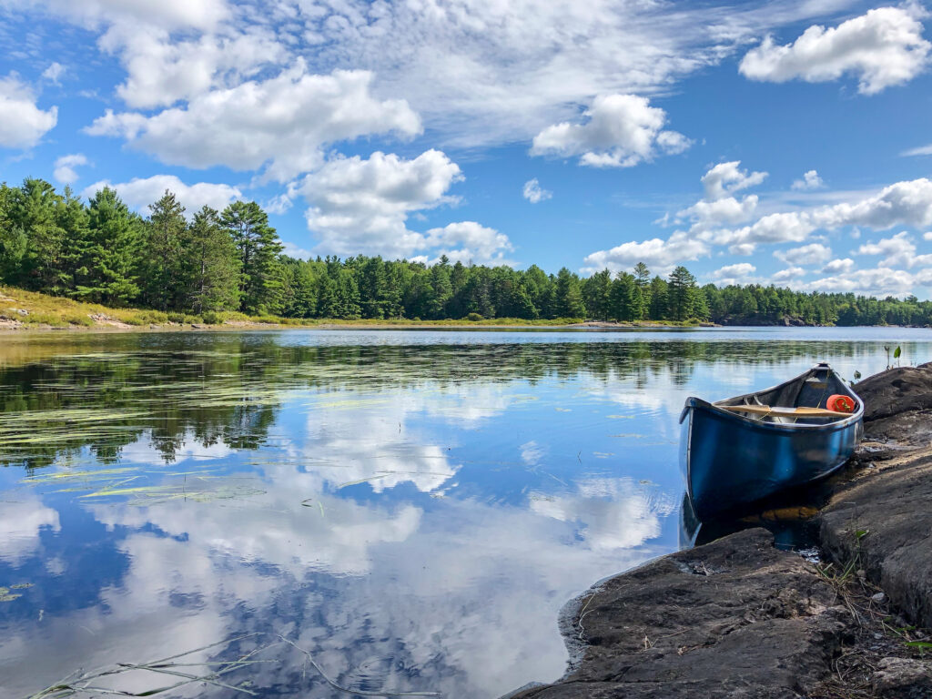 Spectacular reflection of the sky in the water setting off into Serpentine Lake