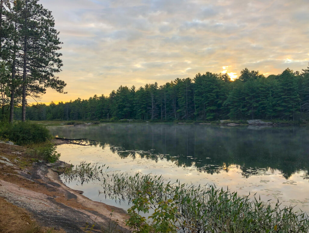 sunrise in kawartha highlands provincial park