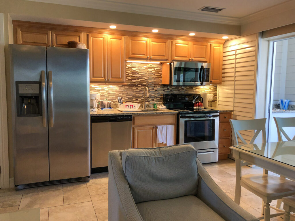 Island Inn kitchen in our Matthews Lodge Gulfview Luxury Suite