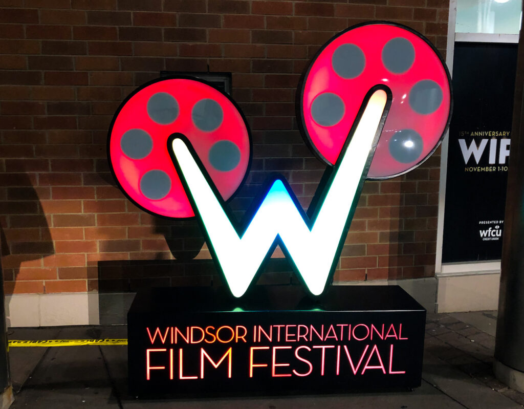 Windsor International Film Festival marquee sign just outside of St. Clair College in Winsdor.