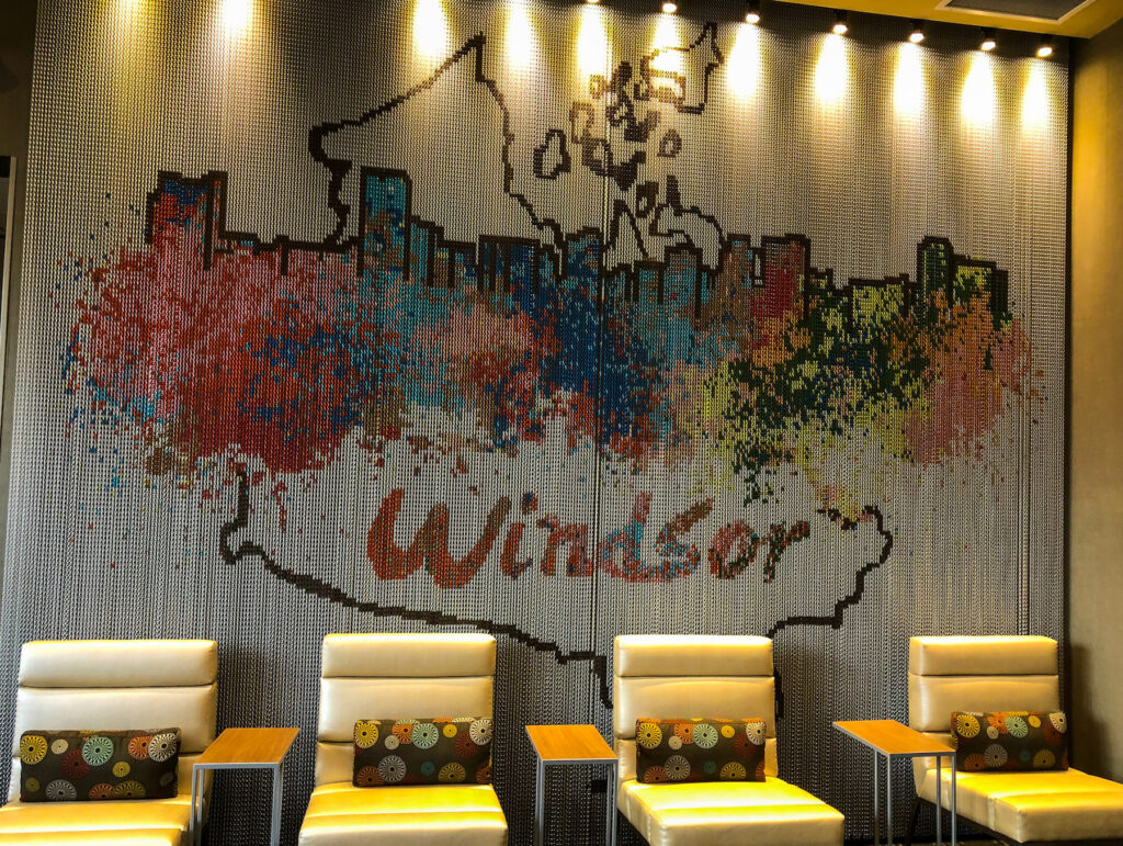 Windsor marquee artwork as seen in the lobby of the Marriot Towneplace Suites, Windsor