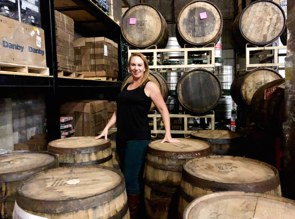 I'm living my best life in Walkerville Brewery, between barrels of stout.