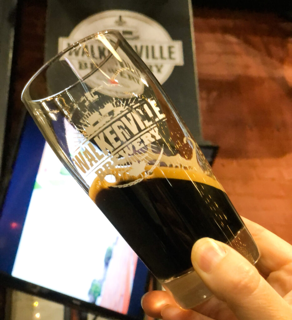 Amazing stout beer (red block doppleblock) at Walkerville Brewery, Windsor