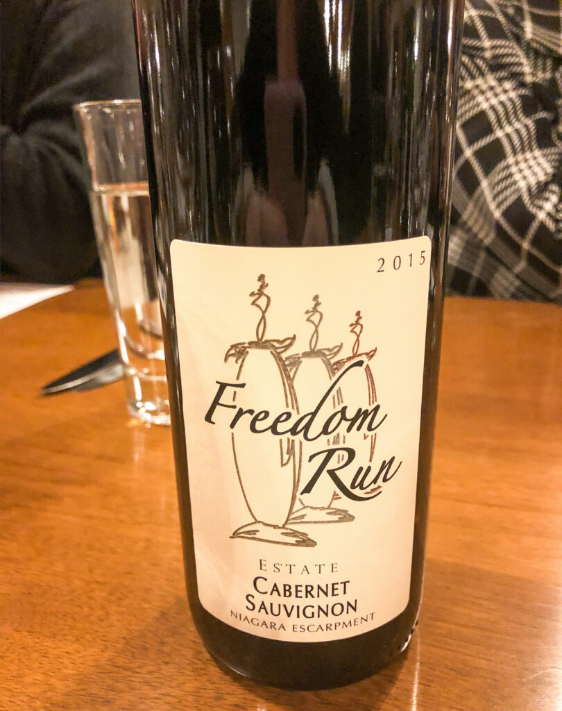 Freedom Run winery Cabernet Sauvignon. Part of Niagara Wine Country, on the Niagara Wine Trail.