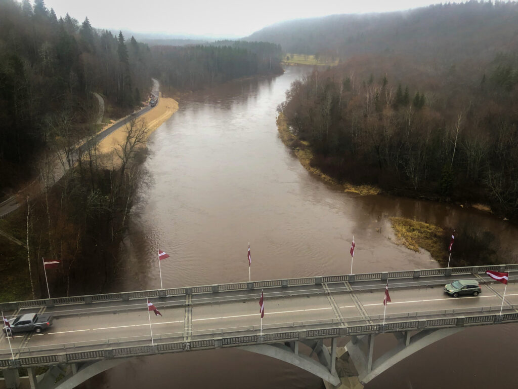 View of the Gauja valley and river from the cable car