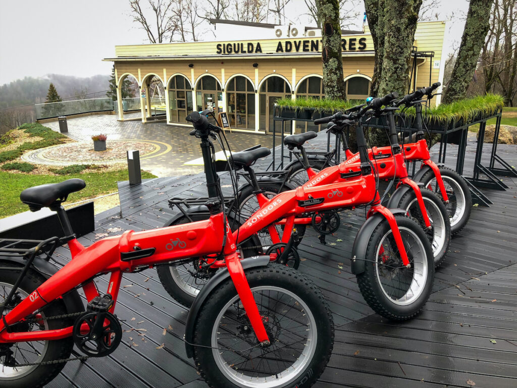 Motorized Smart bikes you can rent to tour around the town of Sigulda with