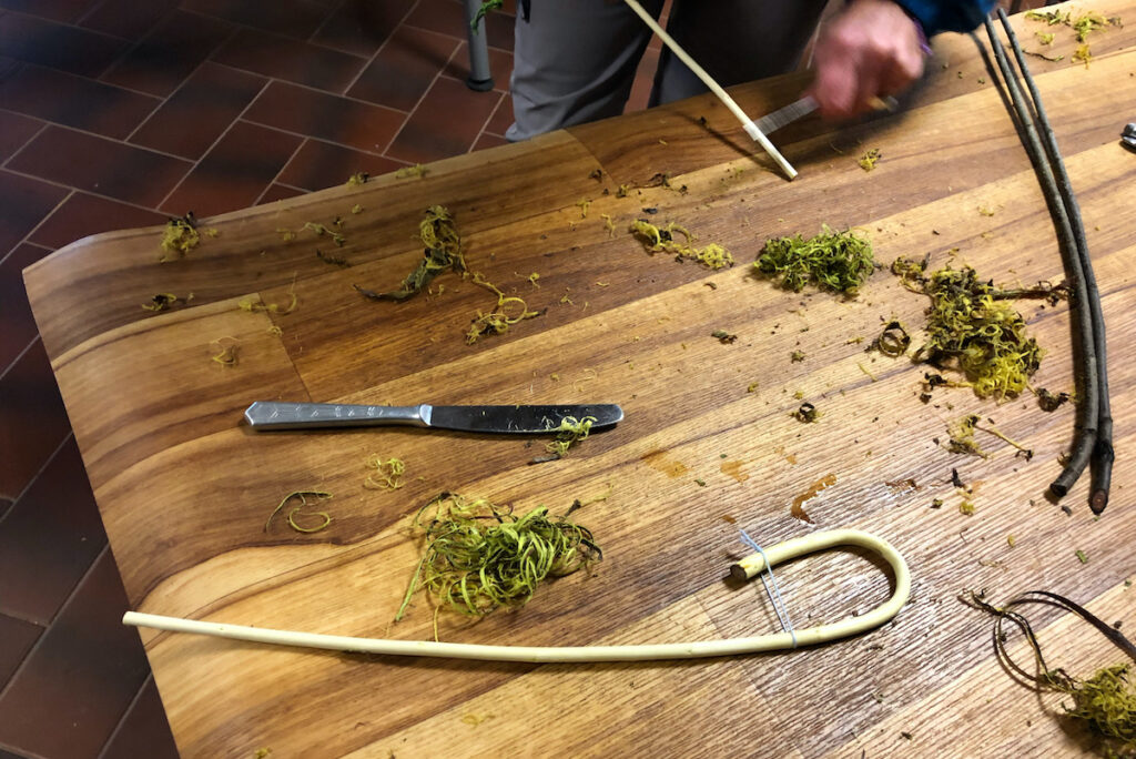 The walking stick that was carved in the workshop