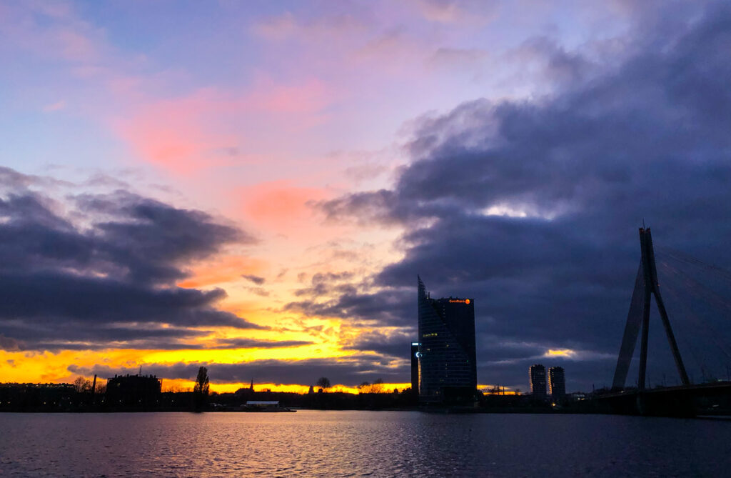 Things to do in Riga? Catch the sunset on River Daugava