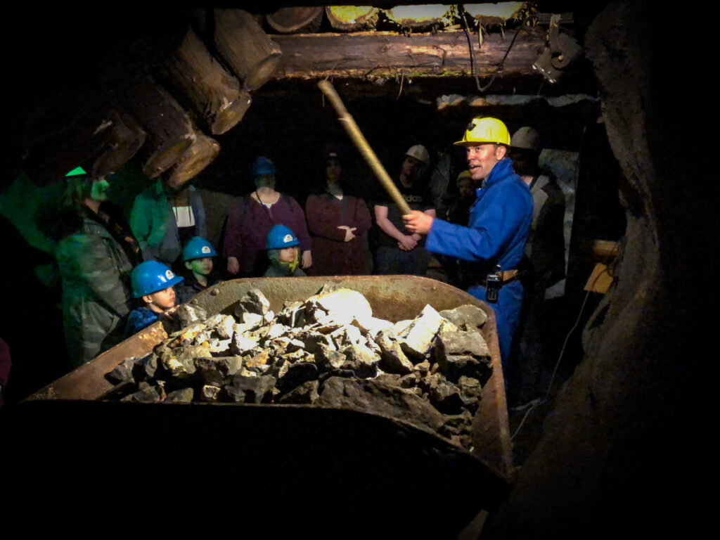 Inside Dynamic Earth mine tour, in the Sudbury Rocks... for families this is a long tour, but worth doing.