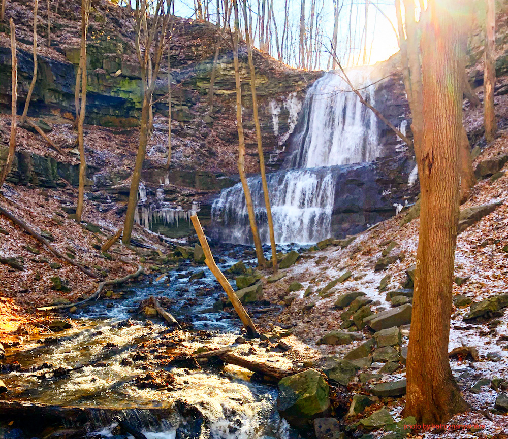 Sherman Falls, Ancaster, Ontario, magic hour pre-sunset