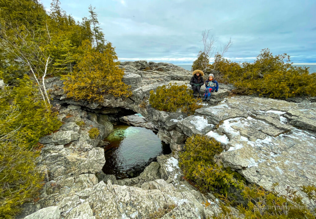Natural Arch at Bruce Peninsula National Park in December