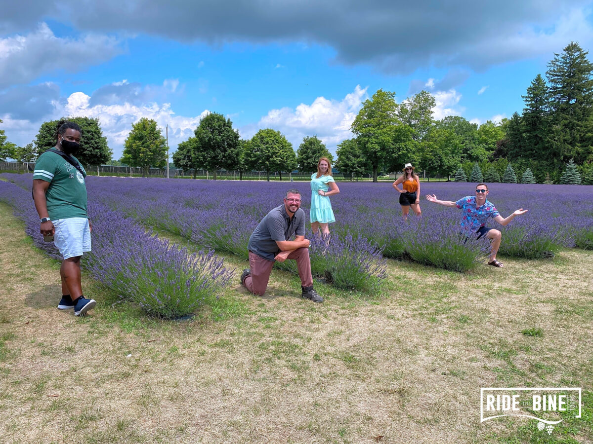 The founders of the Toronto Bloggers Collective in the lavender at Bonnieheath Lavender and Winery