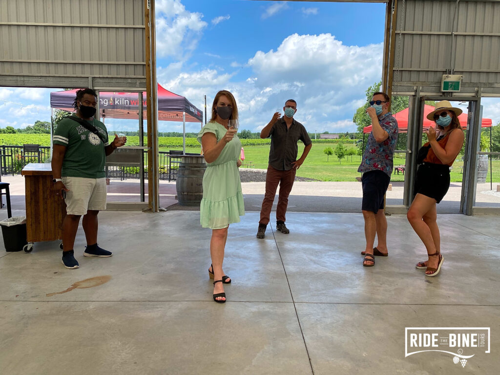 Wine tasting at Burning Kiln Winery with Ride The Bine