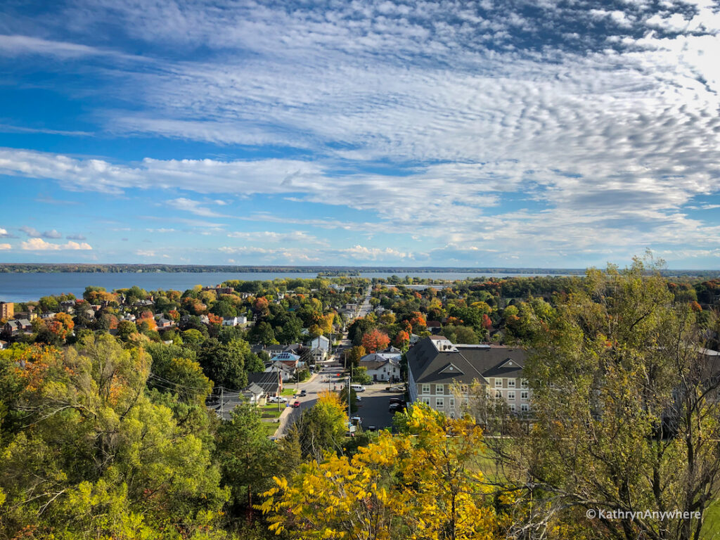 Mount Pelion early autumn look out view, one of the best places to view fall colours in Belleville and Trenton, Ontario