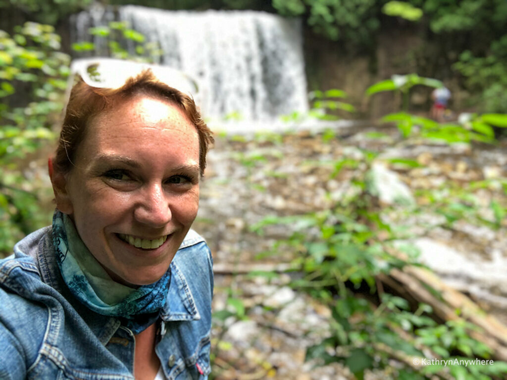 Hoggs Falls behind the author in August 2020