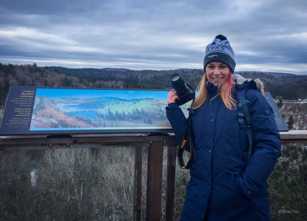 Algonquin Provinicial Park visitor centre kathryn on panorama observation deck