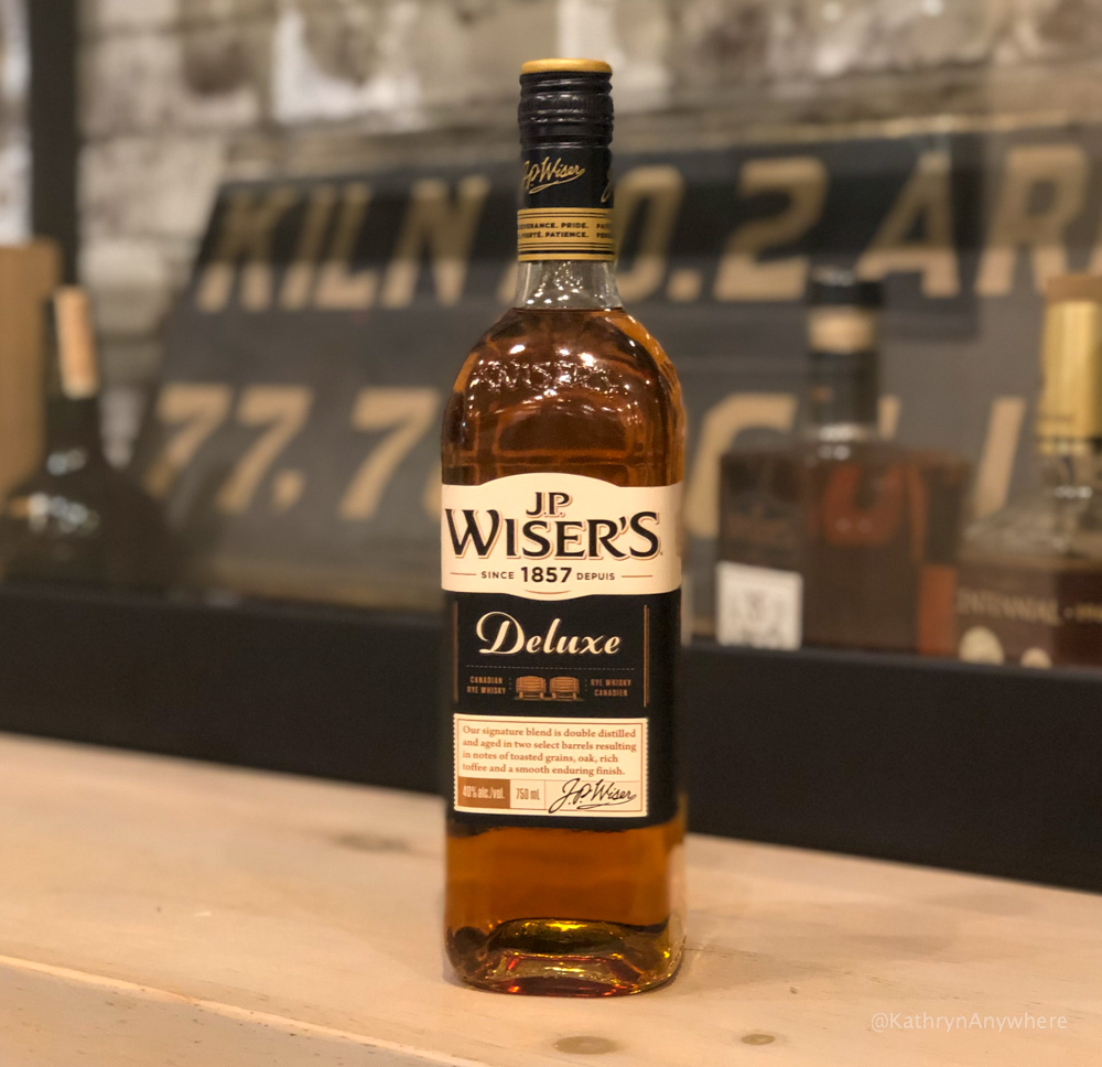J.P. Wiser's Deluxe Canadian whisky bottle