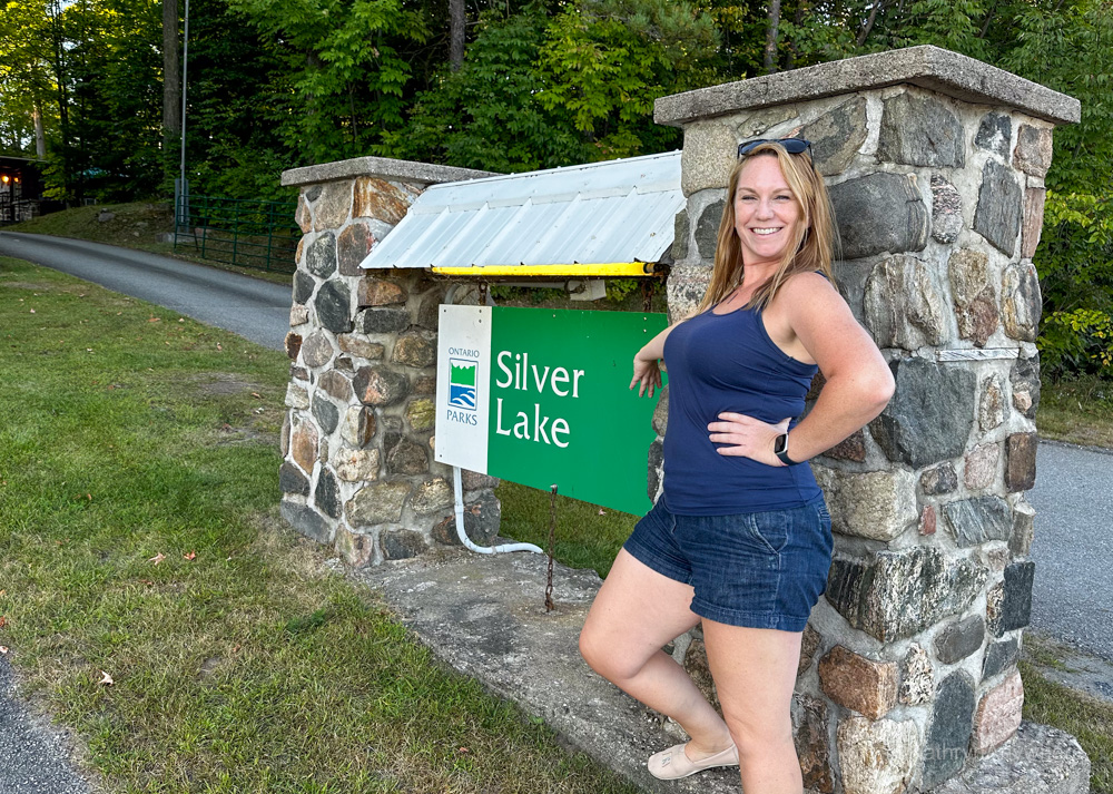 Entrance to Silver Lake Provincial Park from Highway 7