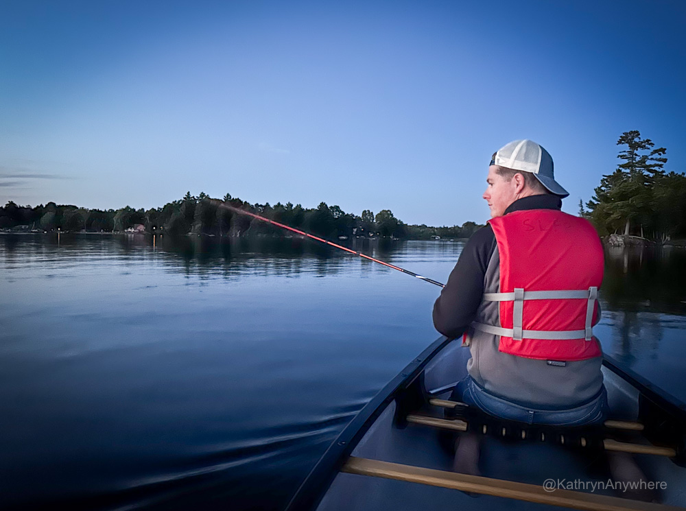 Fishing on Silver Lake at dusk