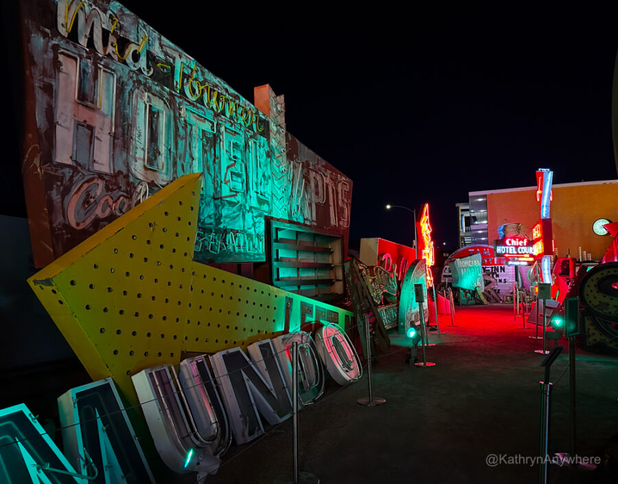 Las Vegas Neon Museum at night exterior