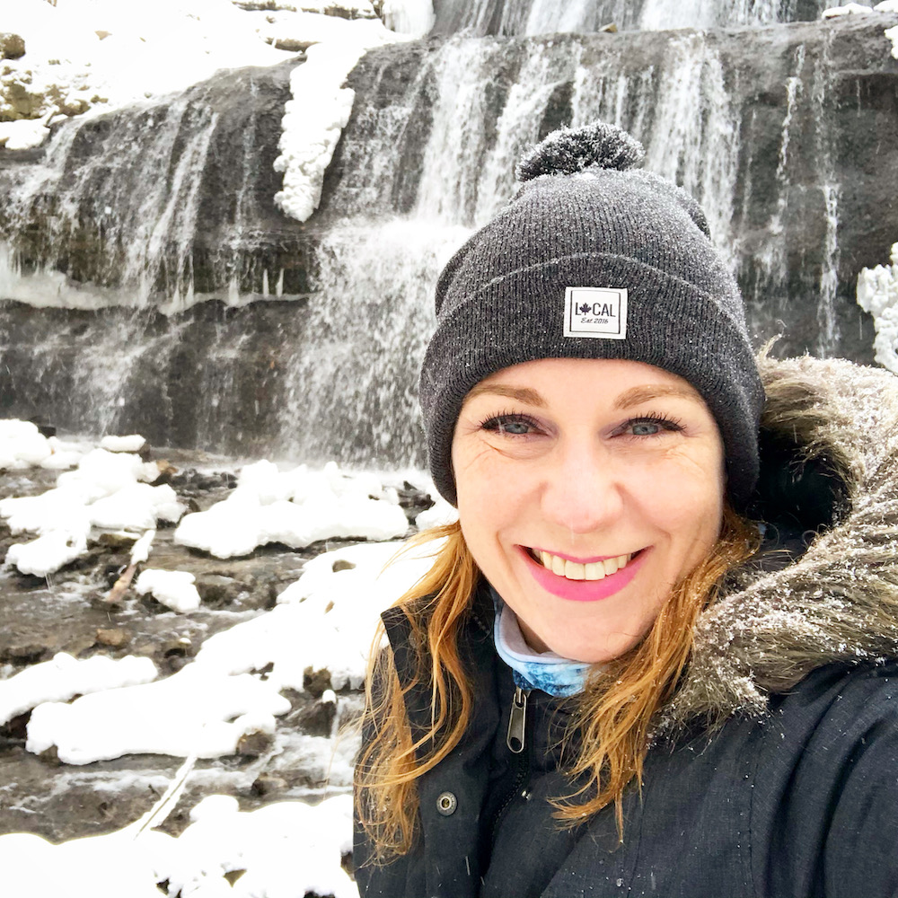 KathrynAnywhere at one of her favourite Ontario waterfalls in winter - Sherman Falls
