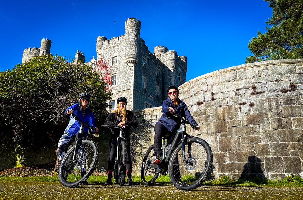 The author and friends on E-Bike ride to Castlewellan Castle outside of Newcastle, Northern Ireland