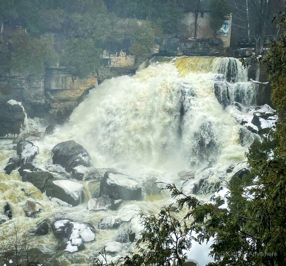 Inglis Falls, Owen Sound, Ontario waterfalls in winter