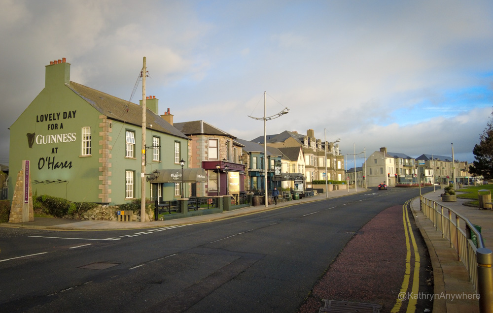 a street in the town of Newcastle in morning hours, on an overcast day