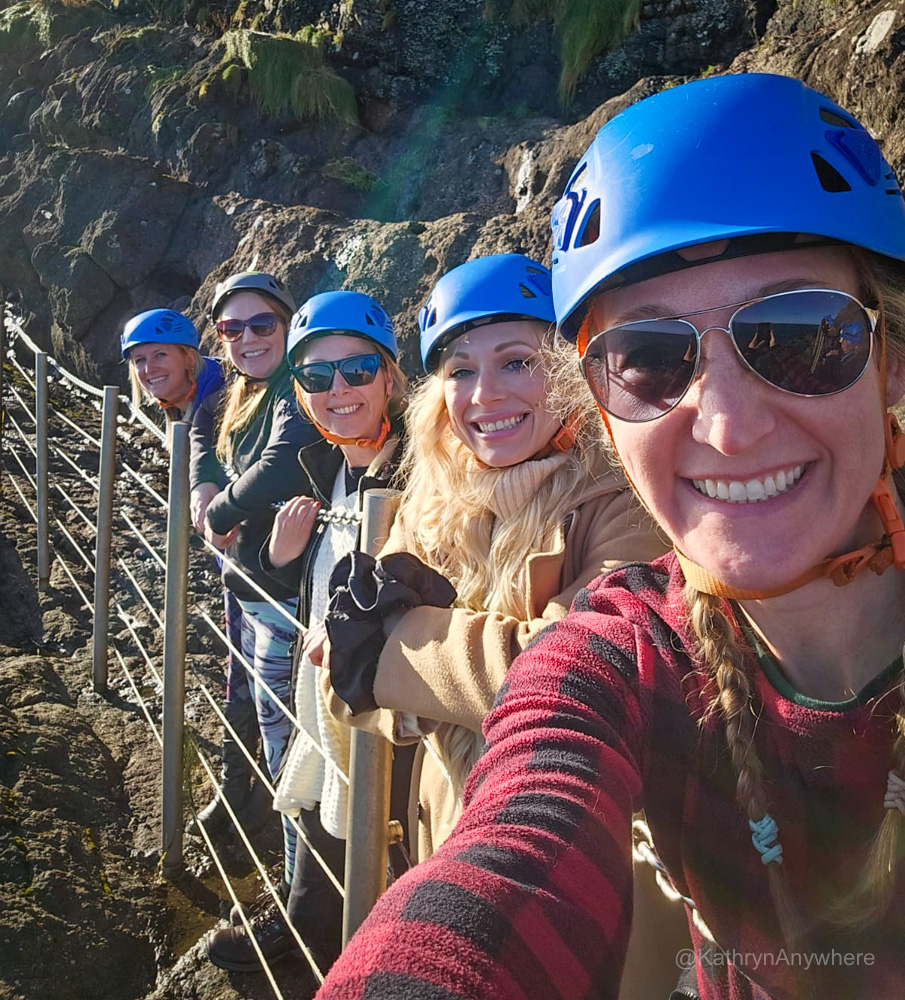 Northern Ireland Road trip girl friends at the Gobbins hike selfie by Nadine
