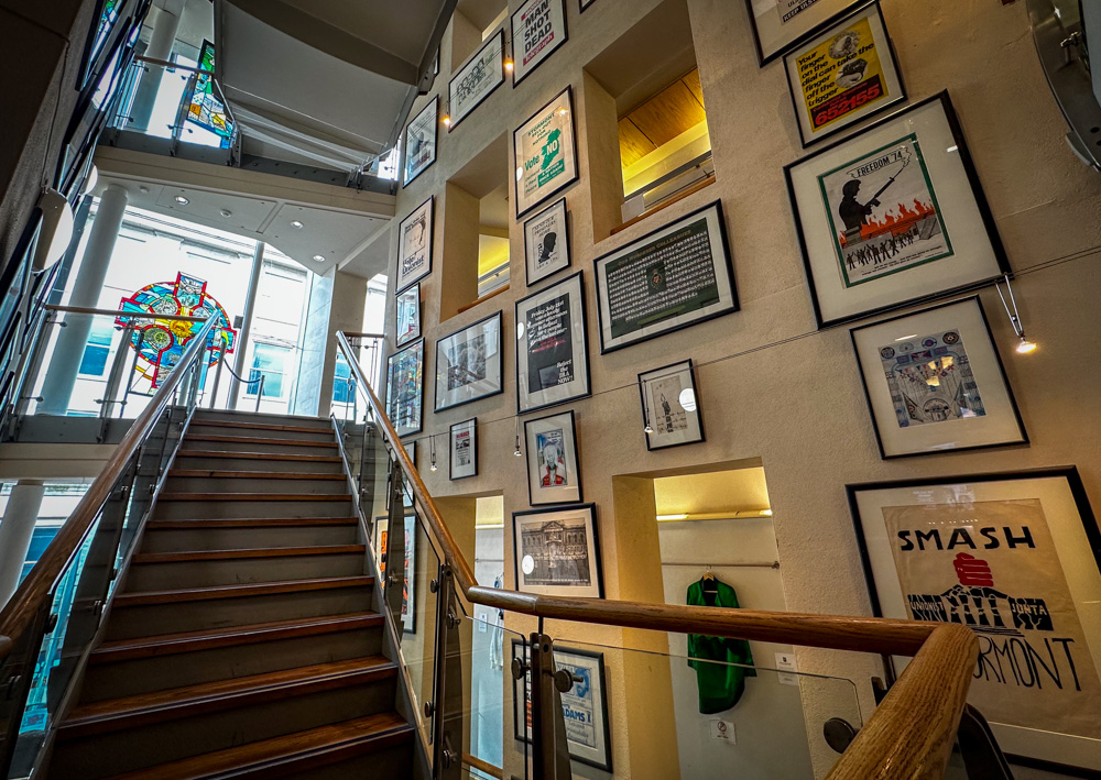 political cartoons in Linen Hall Library, Linen Quarter, Belfast